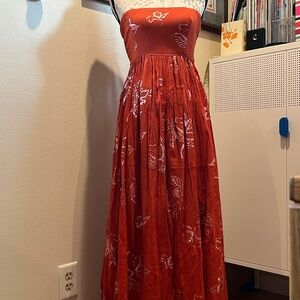 Free People summer strapless maxi dress